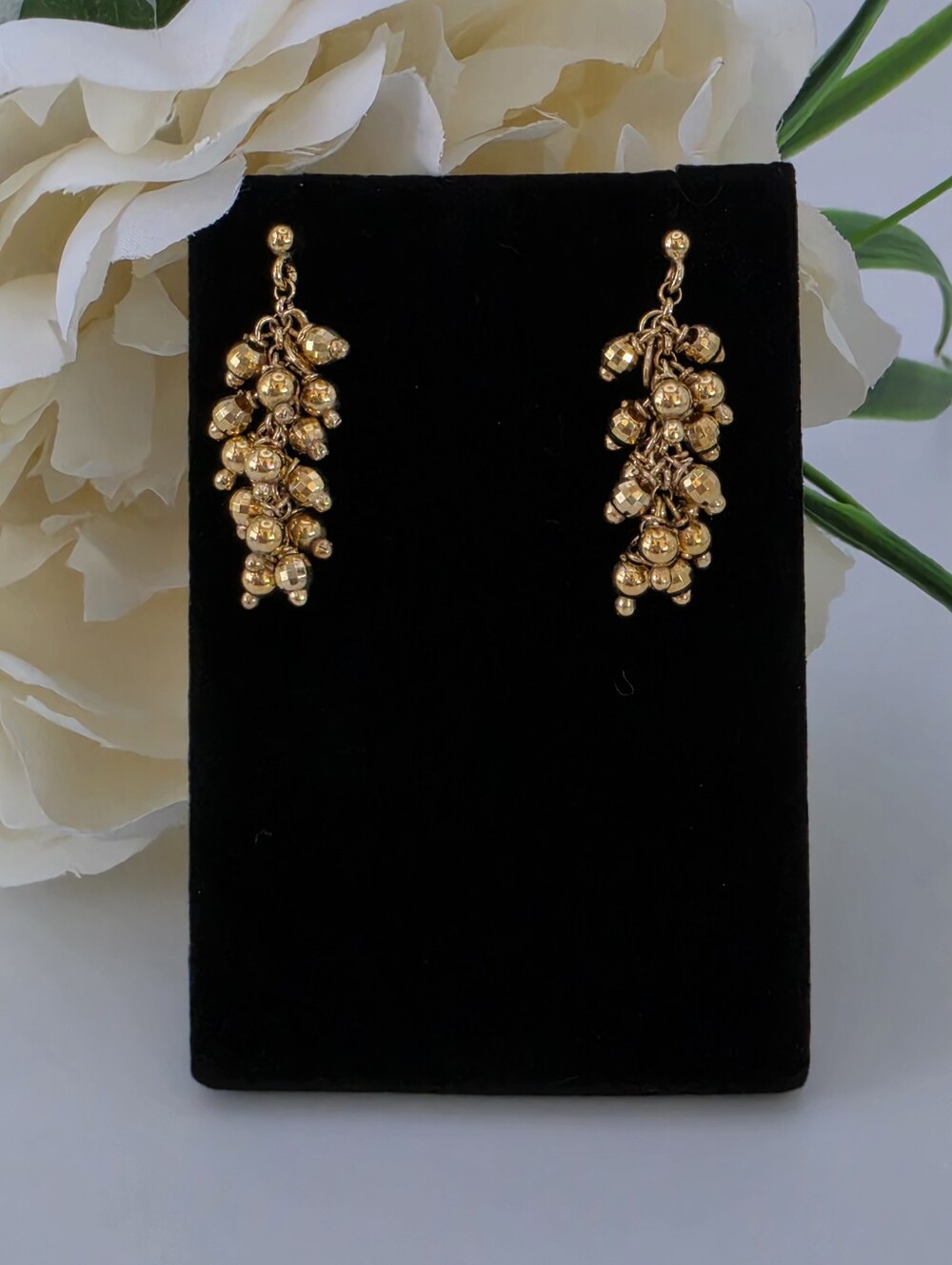 Milor 18k Vermeil Beaded Grape Cluster Dangle Earrings
